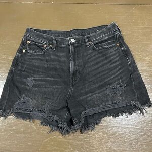 American Eagle black denim shorts